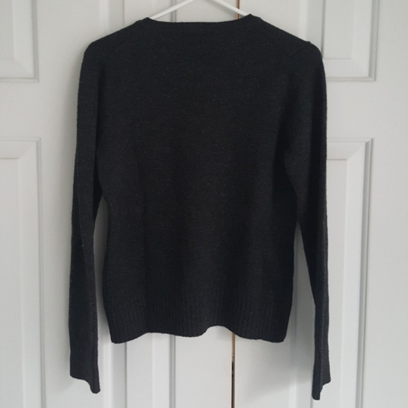 J.Crew | Dark Grey Lambs Wool V-neck Sweater - Picture 4 of 5